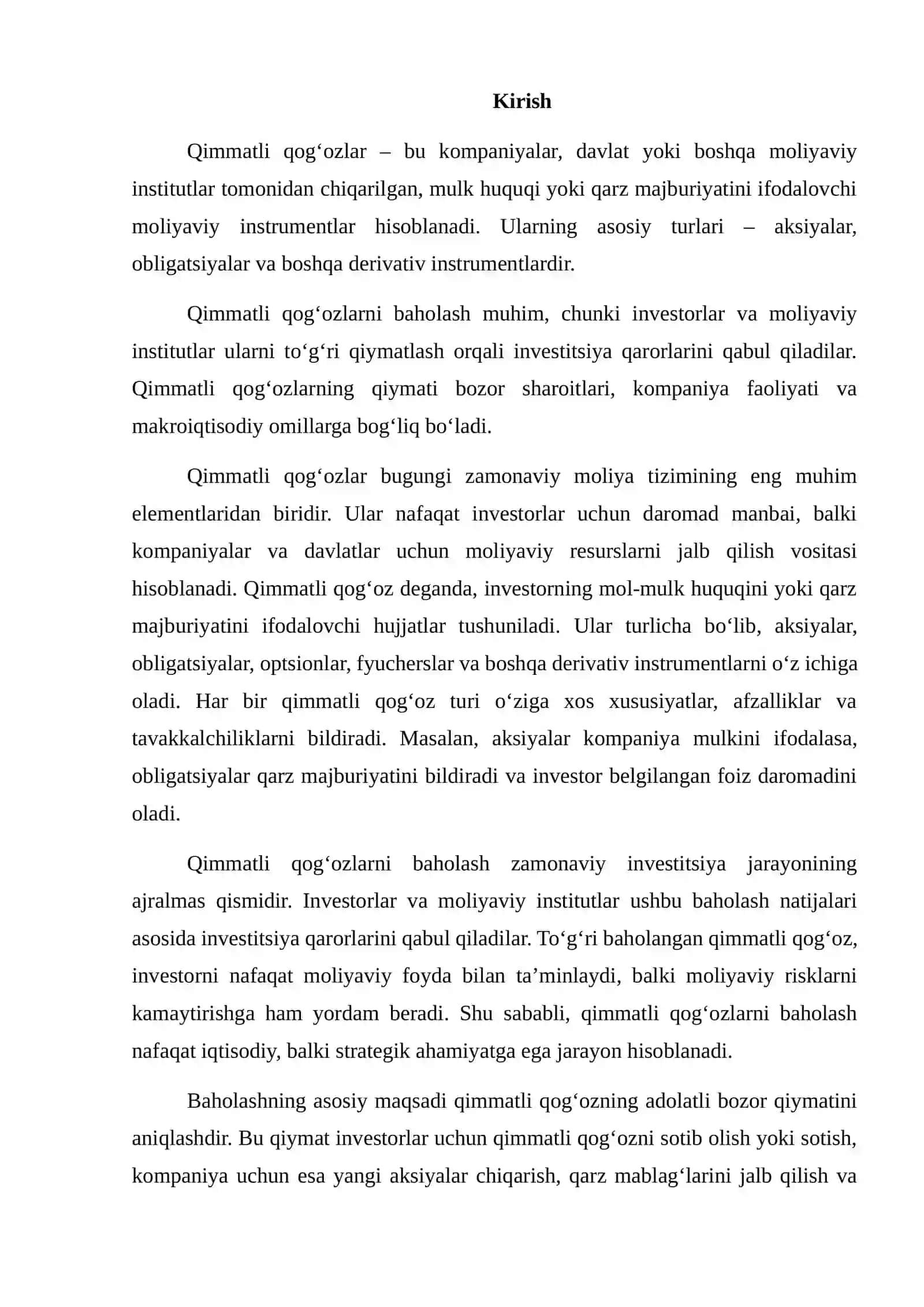 QIMMATLI QOG‘OZLARNI BAHOLASH 2