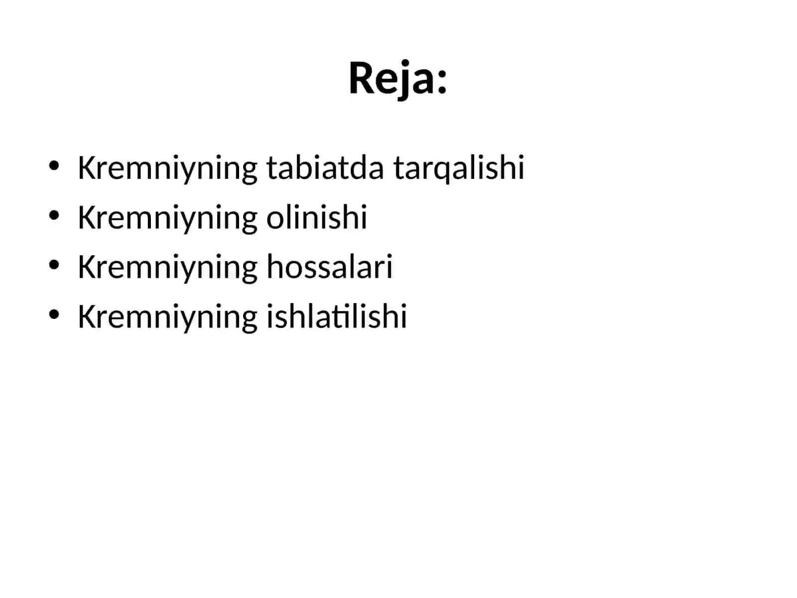 Kremniy va uning birikmalari. 2