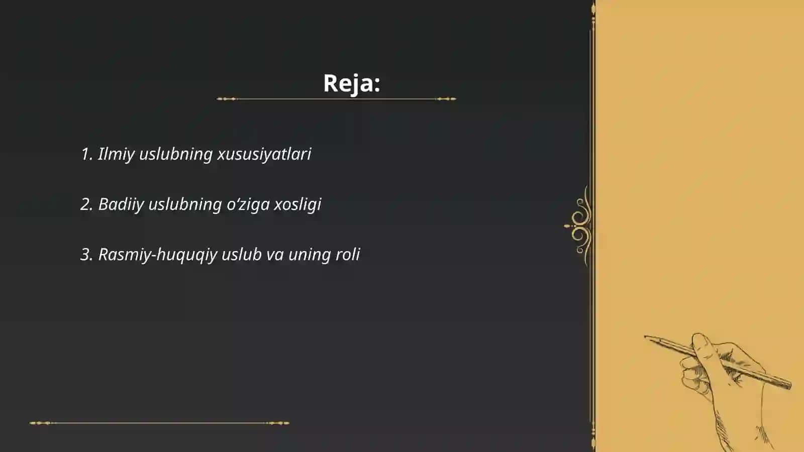 Hozirgi o'zbek adabiy tilining vazifaviy uslublari 2