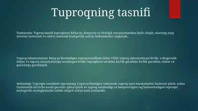 Tuproqlarga Tavsif Berish 2