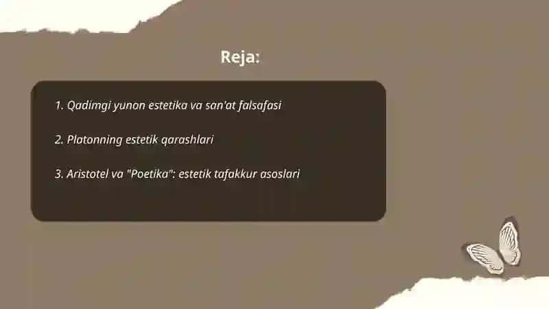 Qadimgi yunon estetika va san'at falsafasi 2
