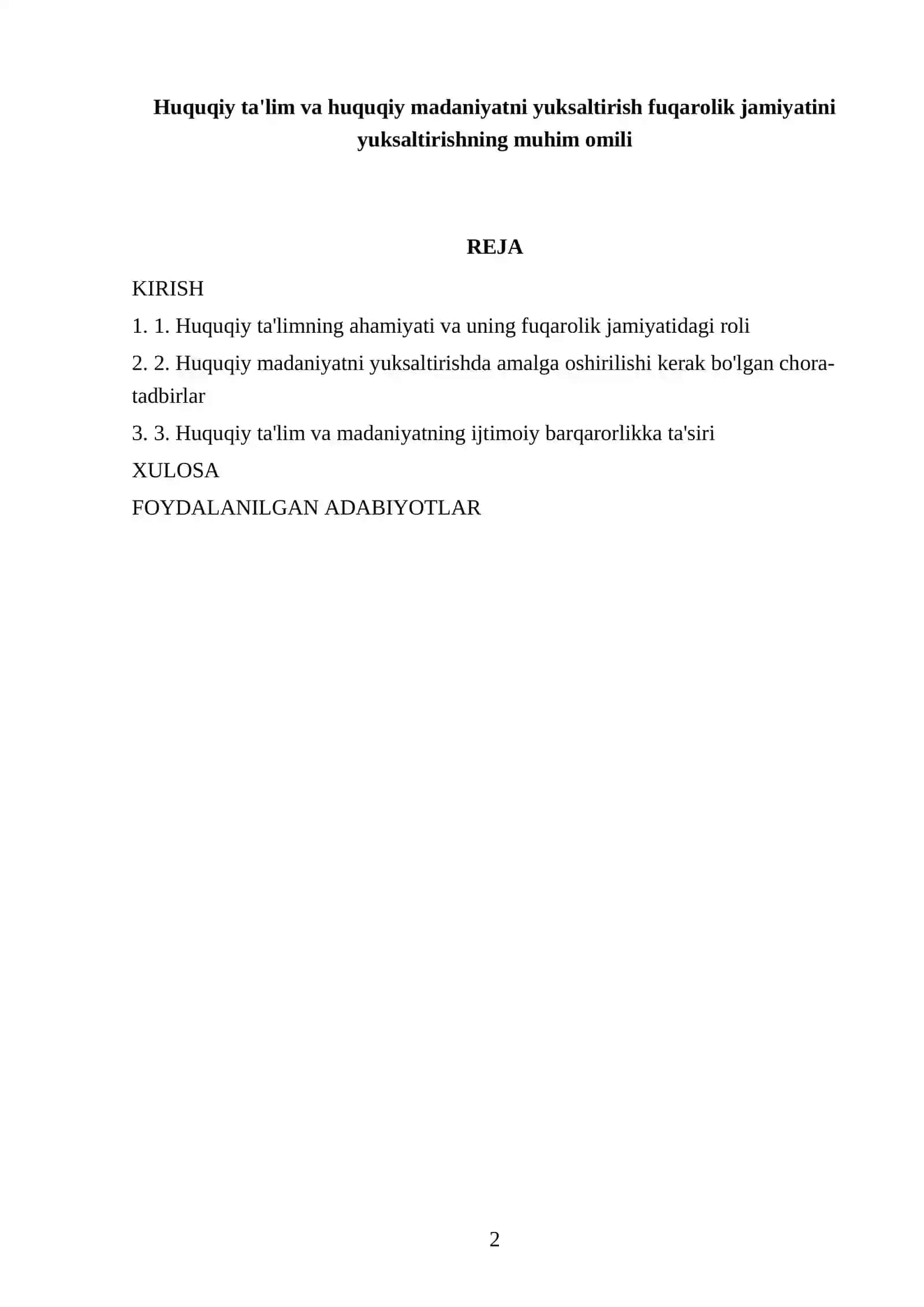 BOLA HUQUQLARI FANIDAN TAYYORLAGAN REFERATI 2