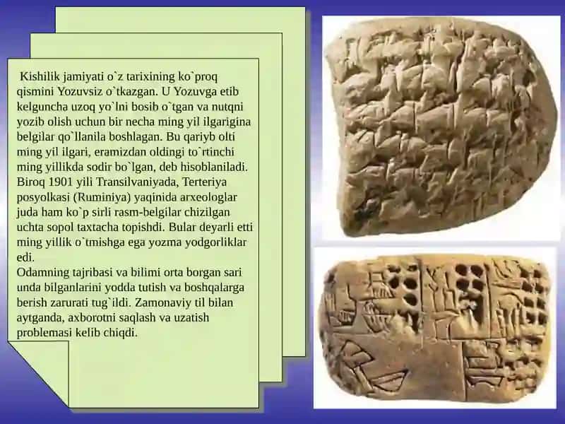 Yozuv, uning paydo bo`lishi, taraqqiyoti va yozuv vositalari 2