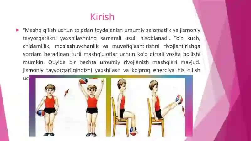 To‘pbilan bajariladigan umumiy rivojlanish mashqlari 2
