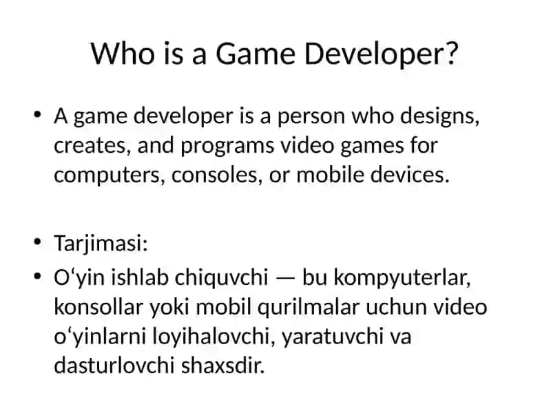 Game Developer 2
