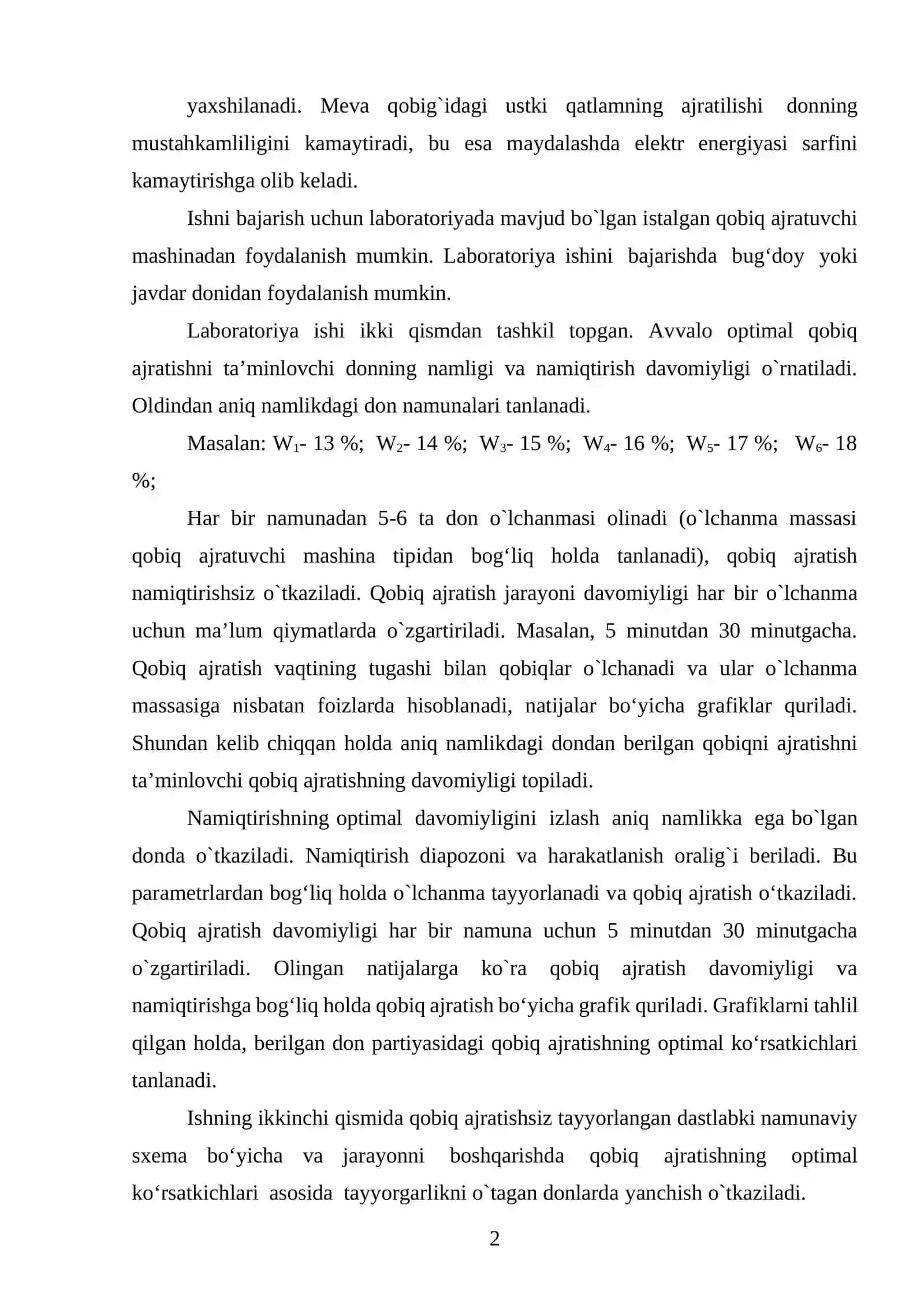 YORMABOP DON MASSASIDA QIYIN AJRALUVCHI ARALASHMALAR TAVSIFI VA ULARNI AJRATISH SAMARADORLIGINI ANIQLASH 2