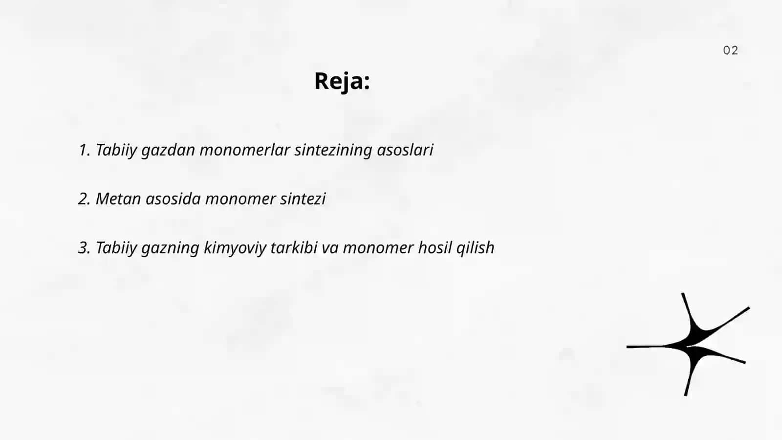 Tabiiy gazdan monomerlar sintezi 2