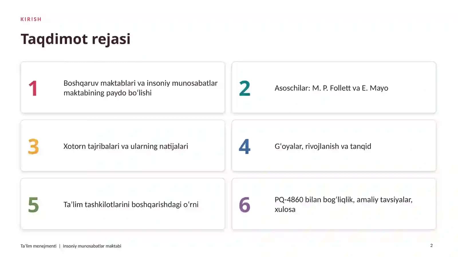 Insoniy munosabatlar maktabi va uning taʼlim tashkilotlarini boshqarishdagi oʻrni 2
