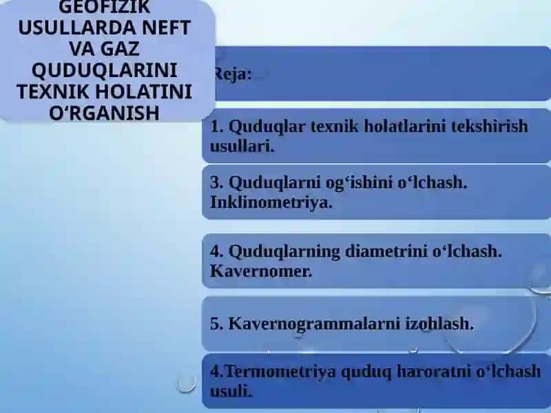 QARSHI MUHANDISLIK IQTISODIYOTINSTITUTI NEFT VA GAZ FAKULTETI NEFT VA GAZ ISHI KAFEDRASI OCHIQ DARS 2