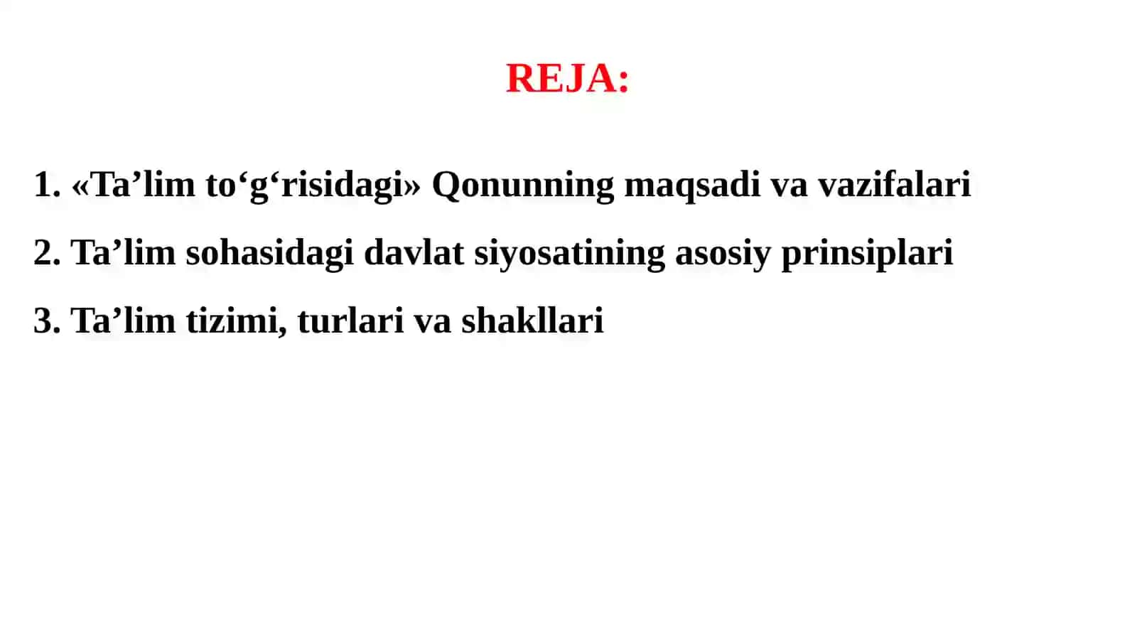 O‘ZBEKISTON RESPUBLIKASI TA’LIM TIZIMINI RIVOJLANTIRISHNING KONSEPTUAL ASOSLARI 2