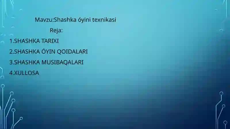 Shashka óyini texnikasi 2