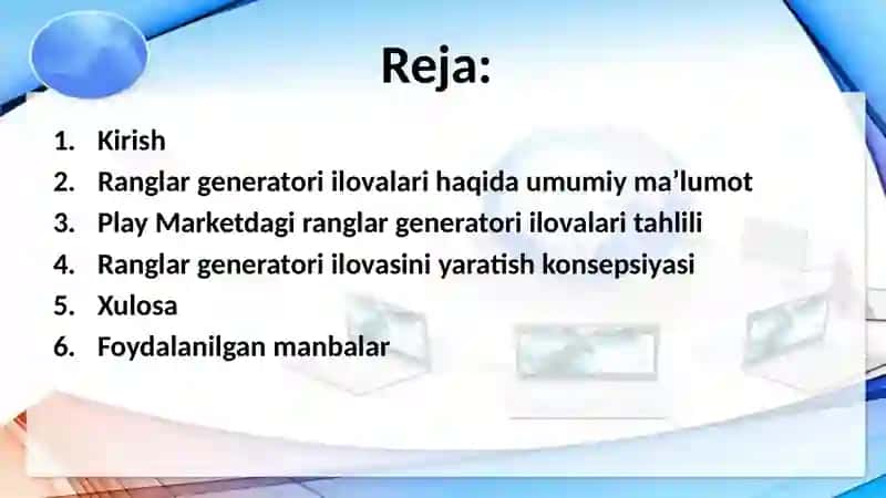 Ranglar generatori ilovasini yaratish 2