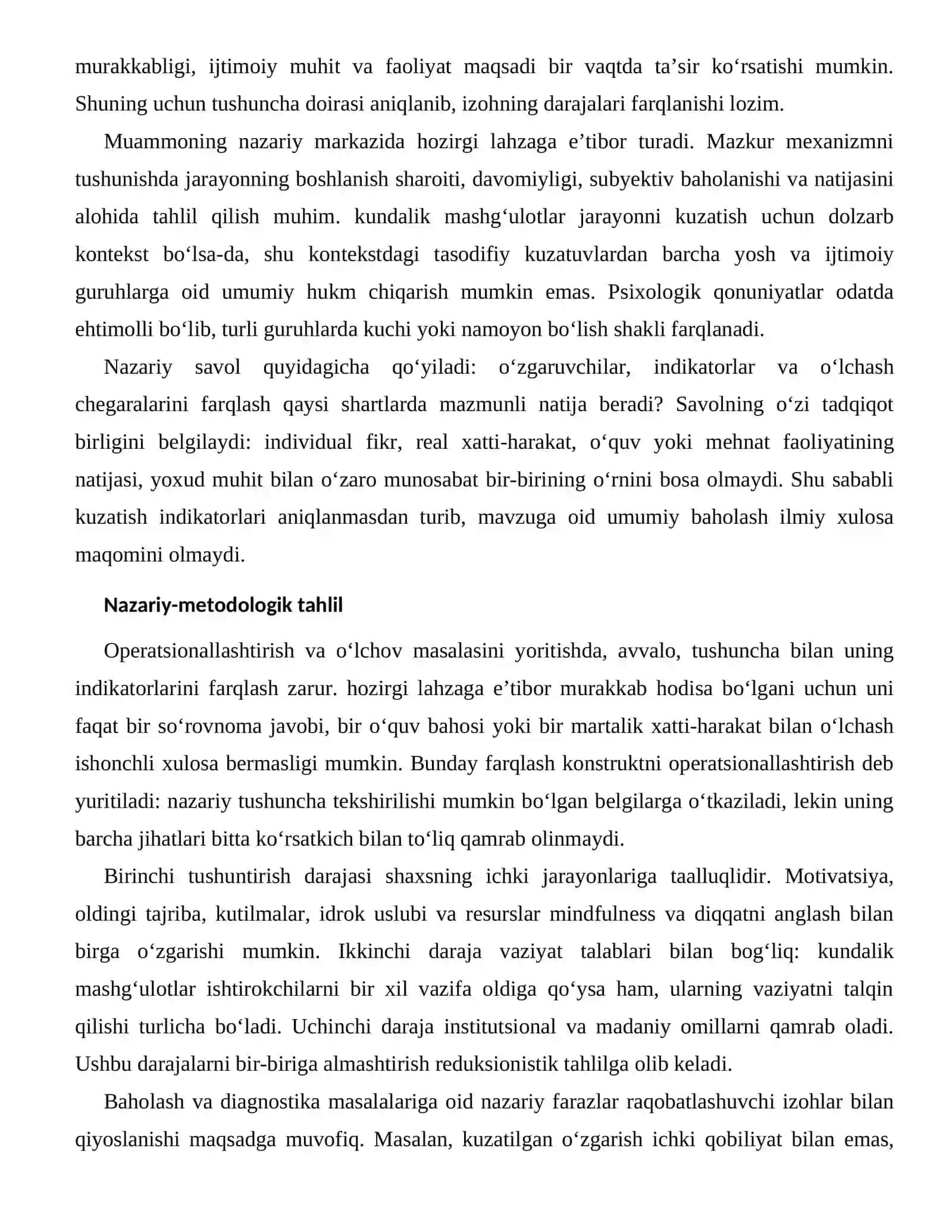 MINDFULNESS VA DIQQATNI ANGLASHNING BAHOLASH VA DIAGNOSTIKA MASALALARI 2
