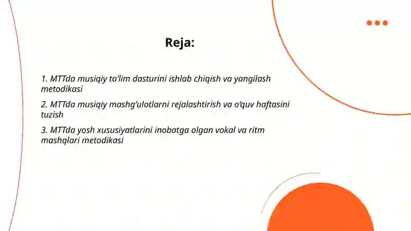 MTTda musiqiy taʼlim berish metodikasi boʻyicha ishlarni tashkil etish 2