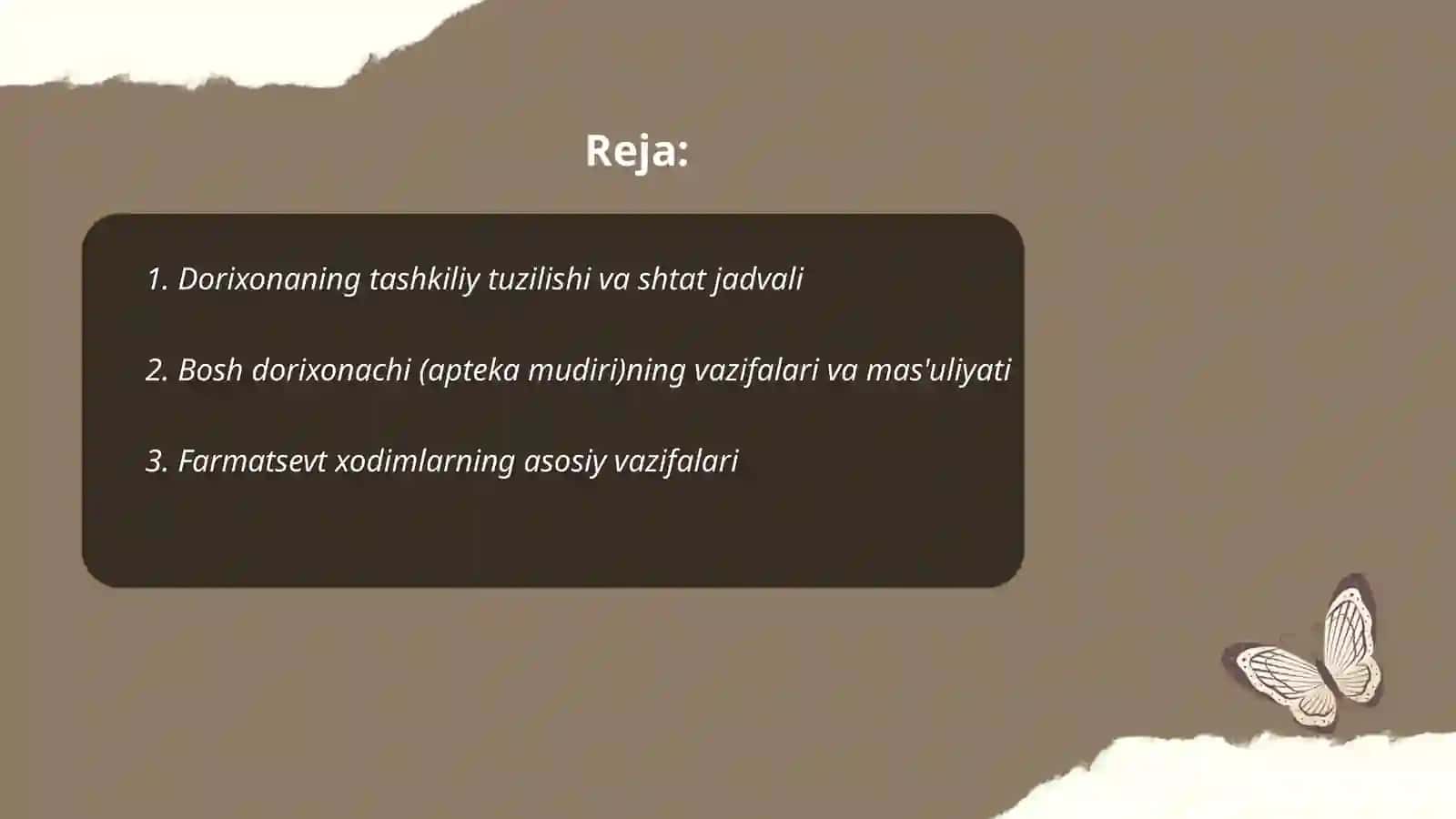 Dorixona va unda ishlovchi xodimlar vazifalari va shtatlari 2