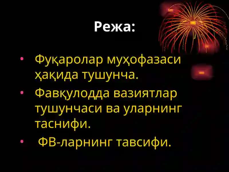 Фуқаро муҳофазаси ва фавқулоддавазиятлар 2