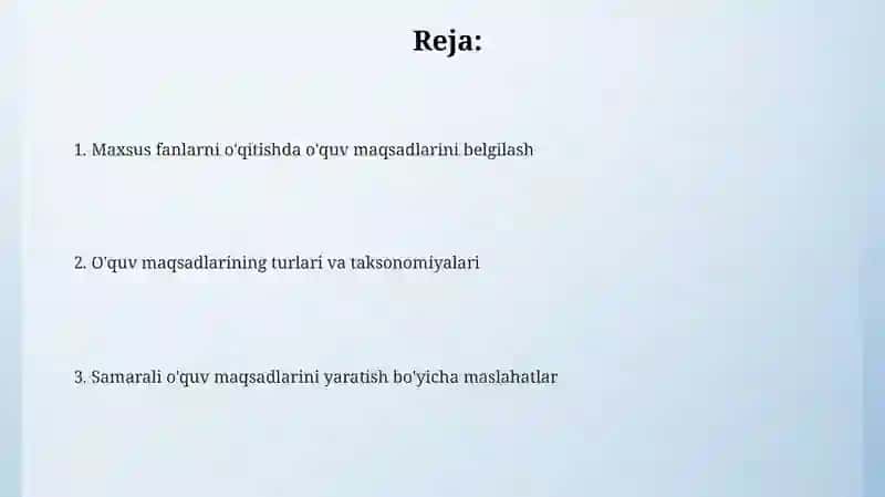 O'quv maqsadlari: Nima uchun ular muhim? 2