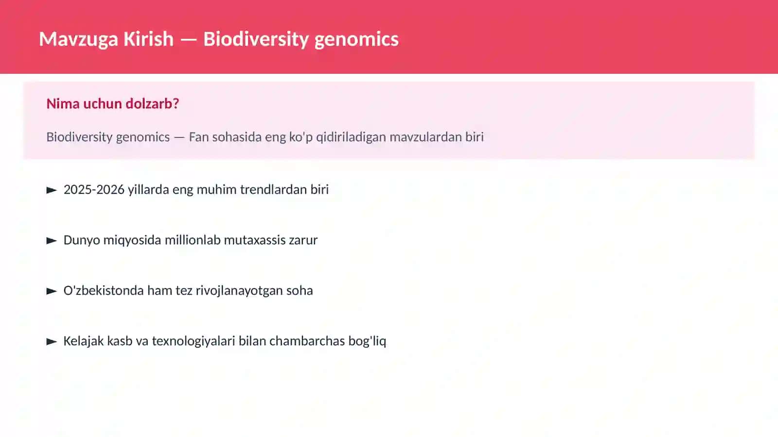 Biodiversity genomics 2
