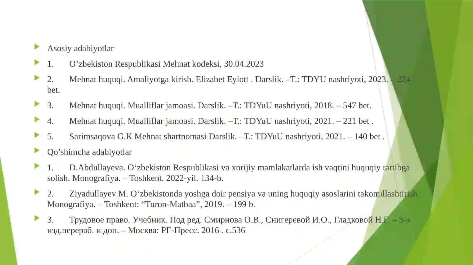 Ta’tillarning turlari va haryolgi mehnat ta’tili 2