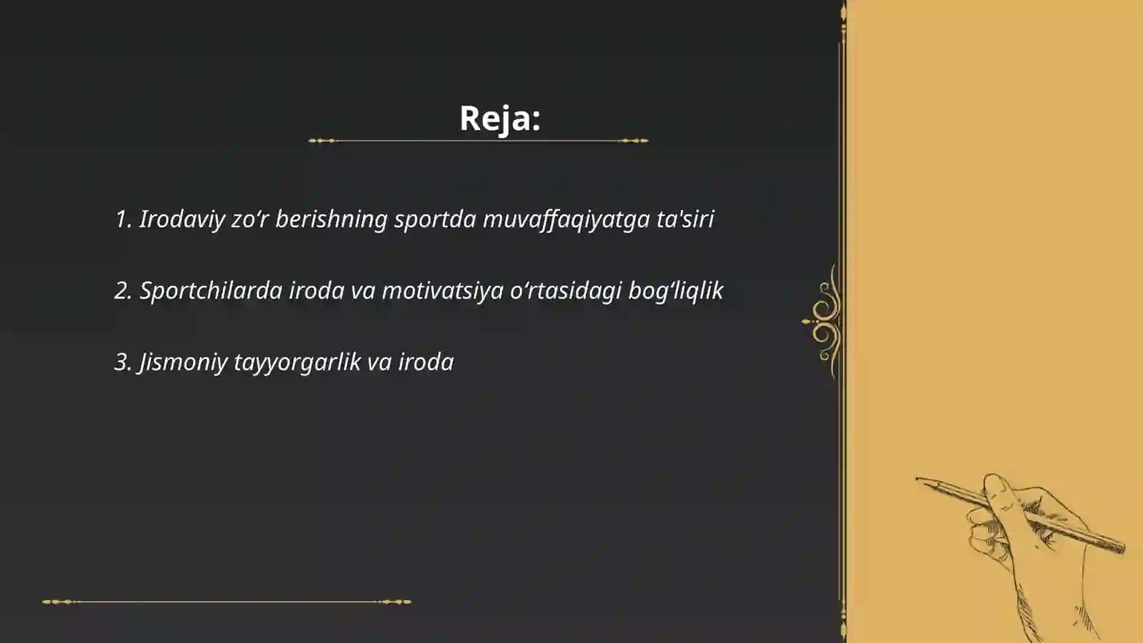 Irodaviy zoʻr berishning sport faoliyatidagi oʻrni 2