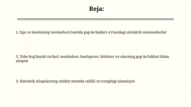 Ega va kesim o'rtasidagi moslashuvning sintaktik ahamiyati 2