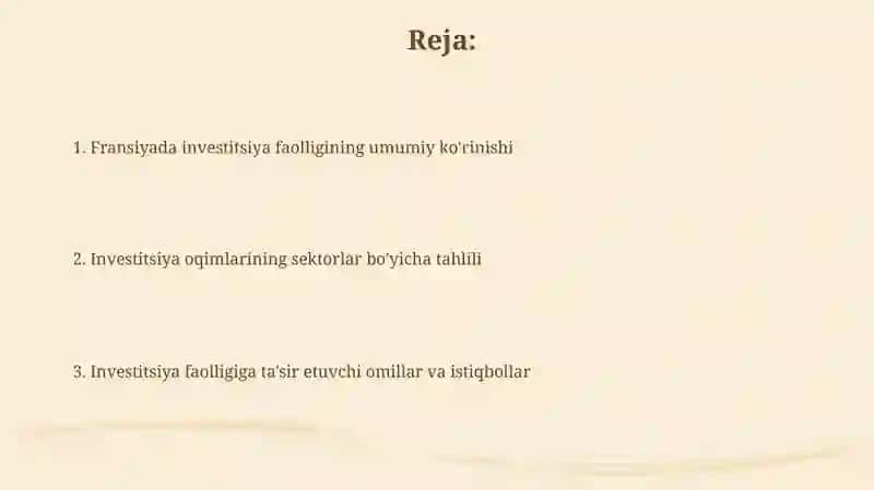 Fransiya investetsiya faoliyati tahlili 2