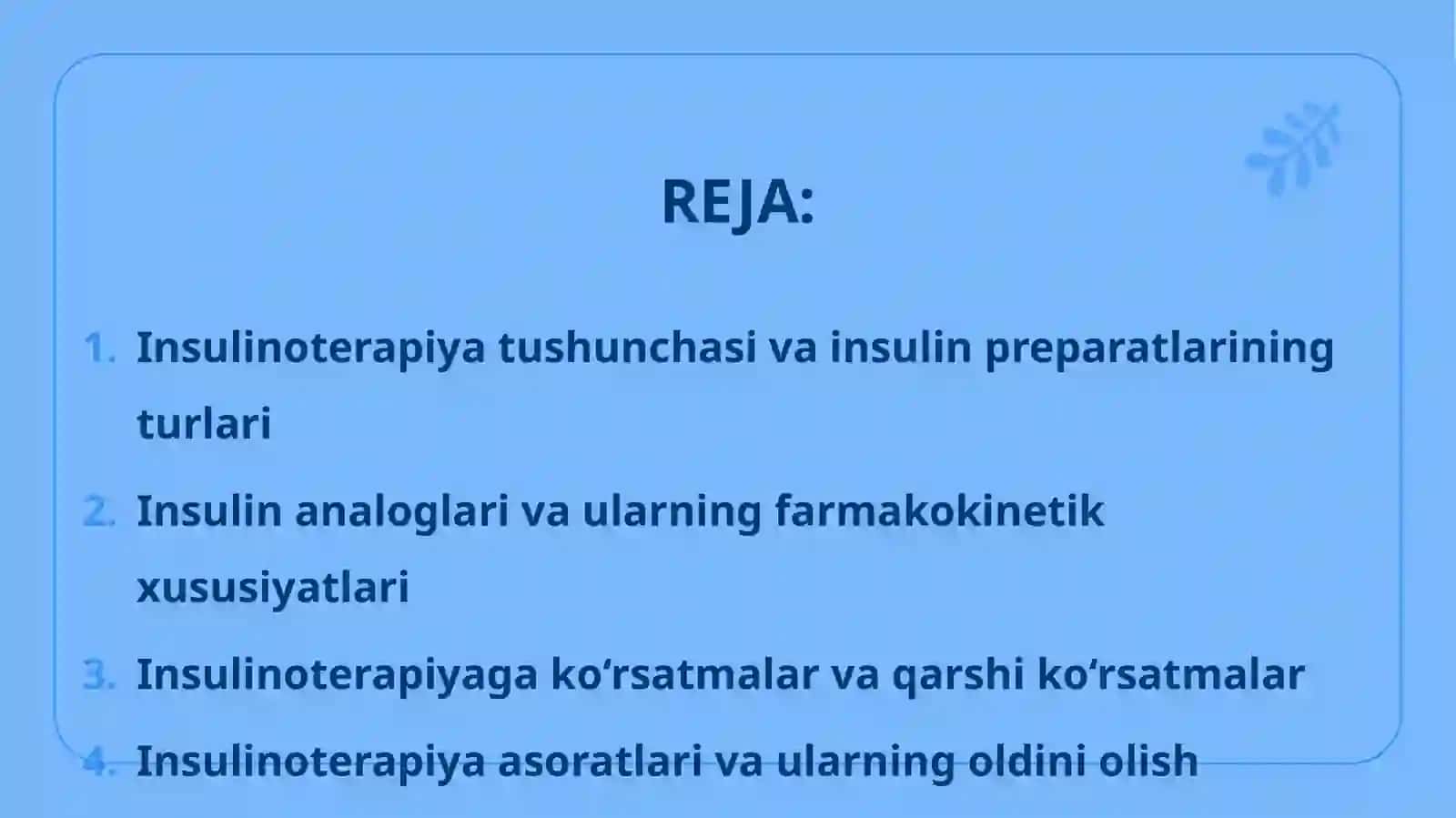 Insulinoterapiya va insulin analoglari 2