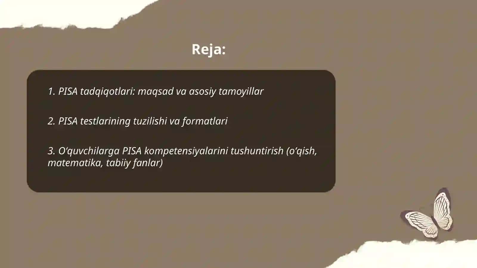 PISA tadqiqotlari bilan oʻquvchilarni tanishtirish va ularni bu tadqiqotlarga tayyorlash boʻyicha yoʻl-yoʻriqlar 2