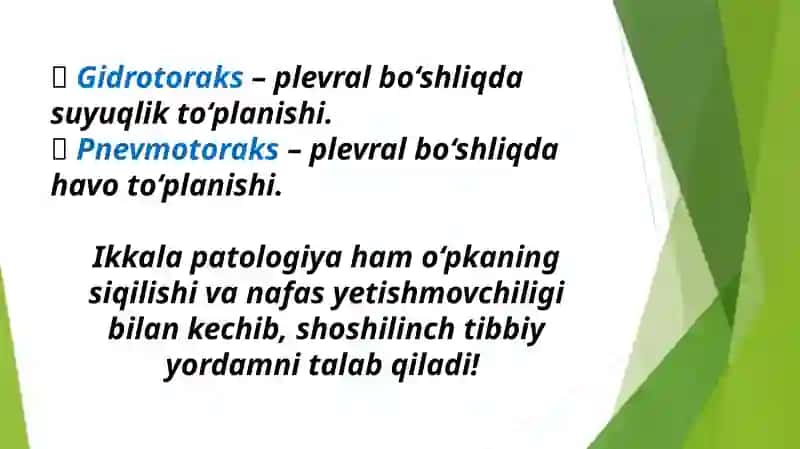 GIDROTORAKS VA PNEVMOTORAKS: SHOSHILINCH HOLATLARDA TASHXIS VA DAVOLASH 2