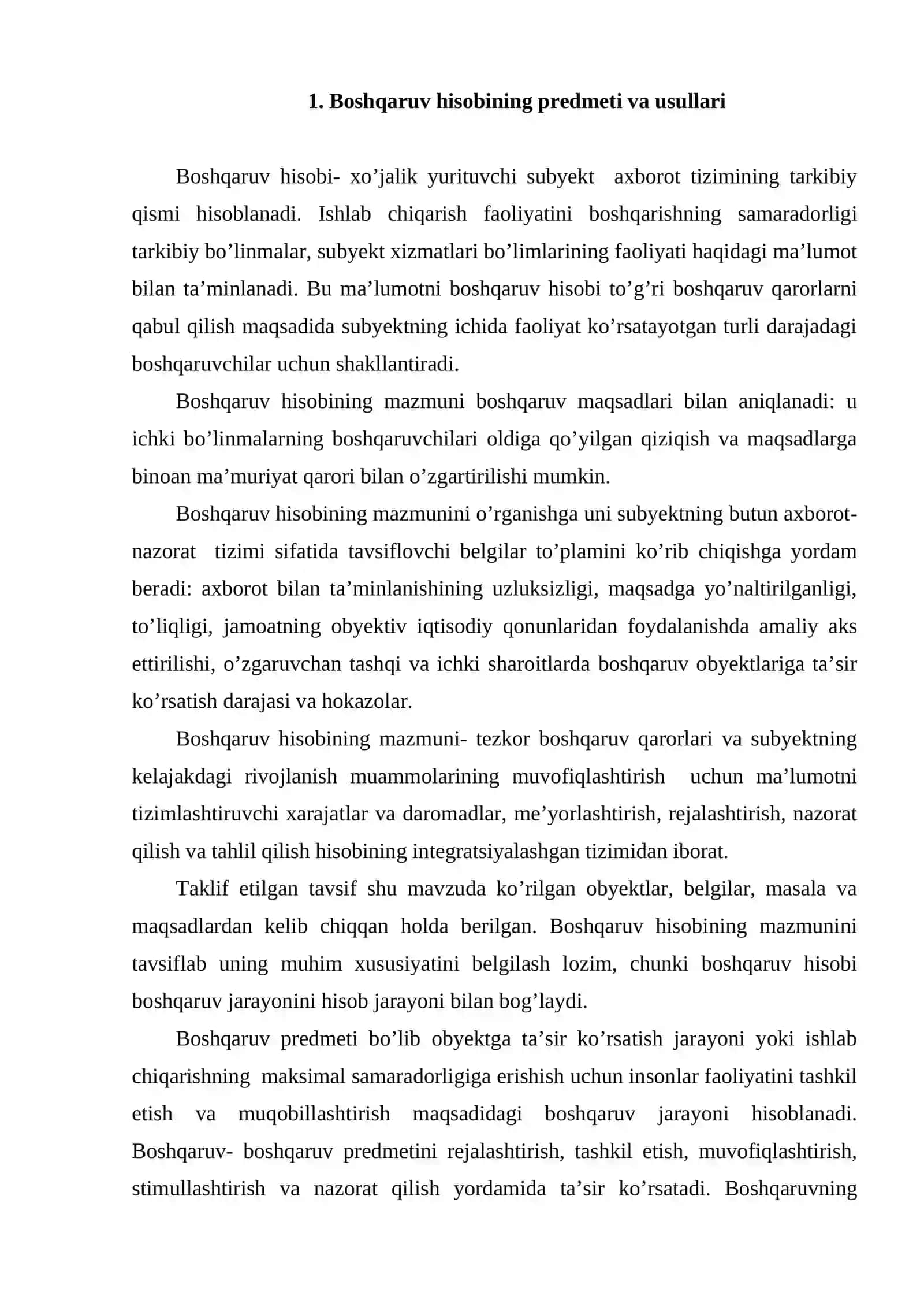 Boshqaruv hisobining nazariy asoslari 2