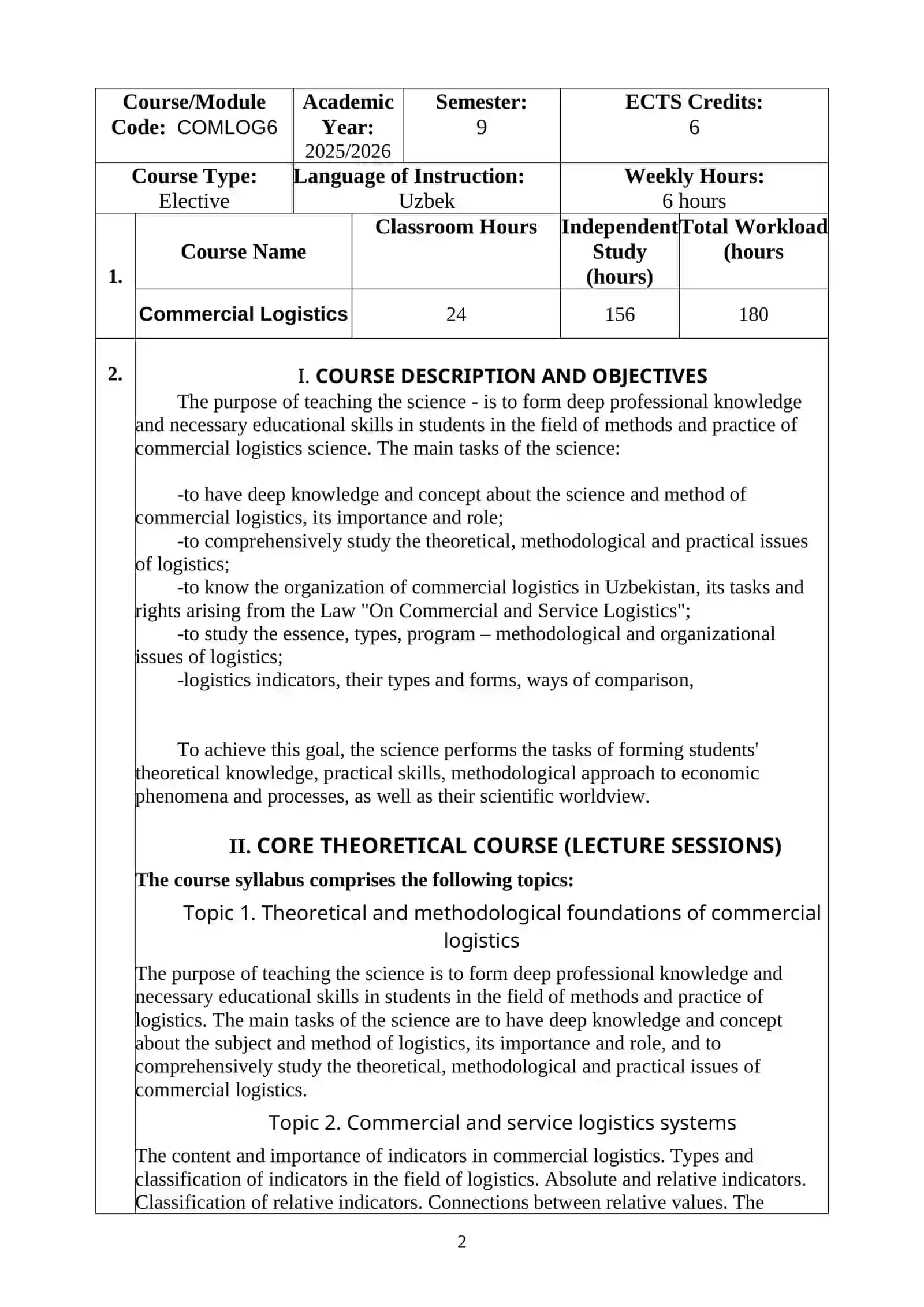 Commercial Logistics 2