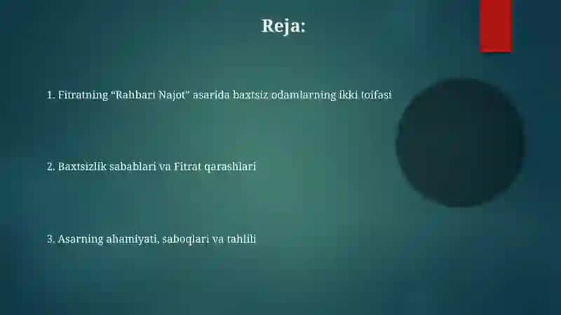 A. Fitratning "Rahbari najot" risolasidagi "Baxtsiz odamlarning ikki toifasi" ga oid qarashlari 2