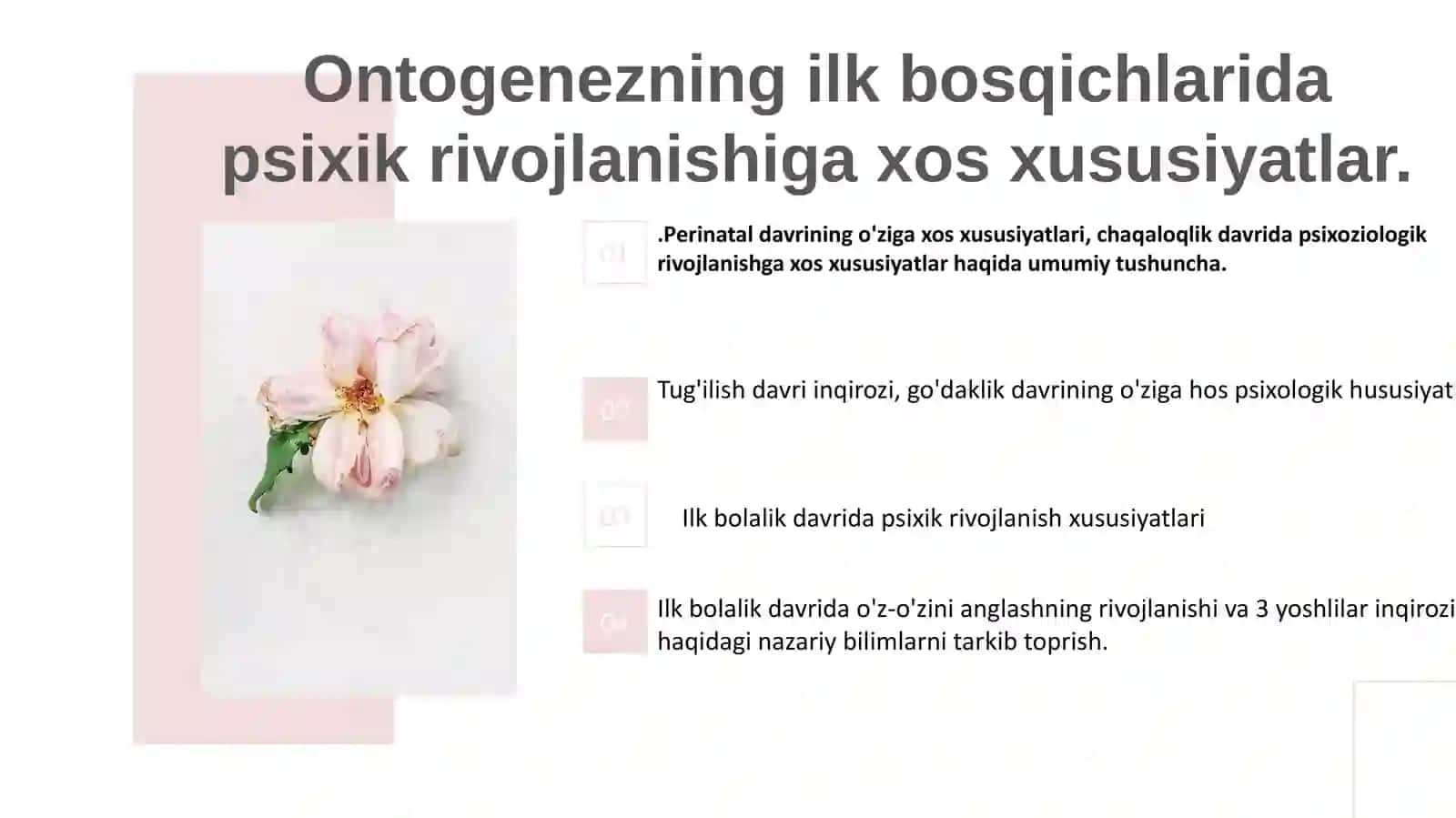 Ontogenezning ilk bosqichlarida psixik rivojlanishiga xos xususiyatlar 2