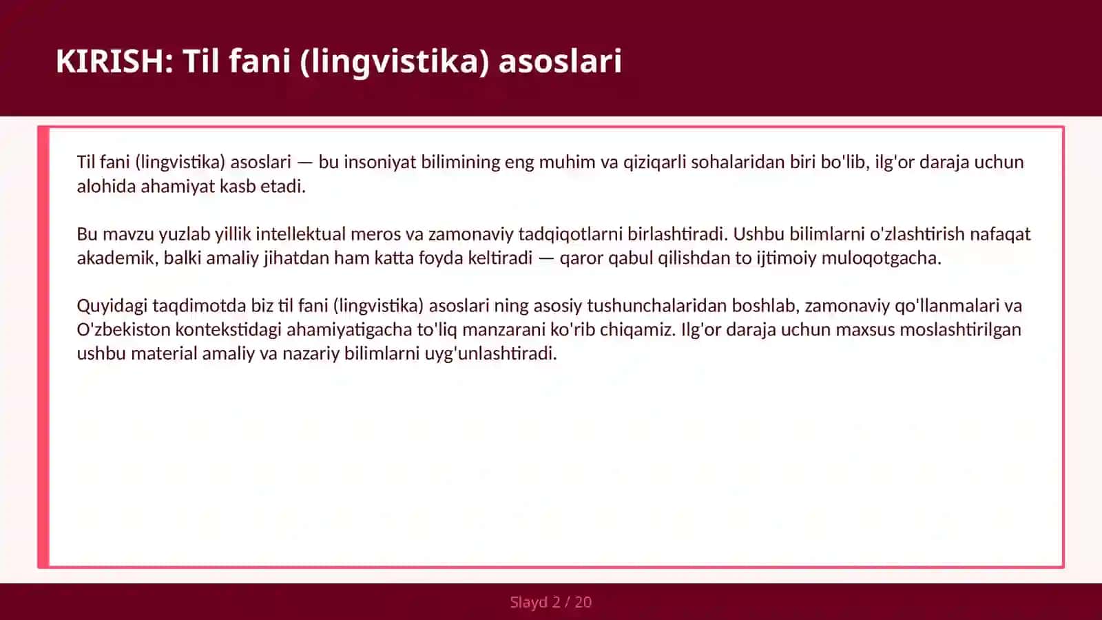 Til Fani (Lingvistika) Asoslari 2