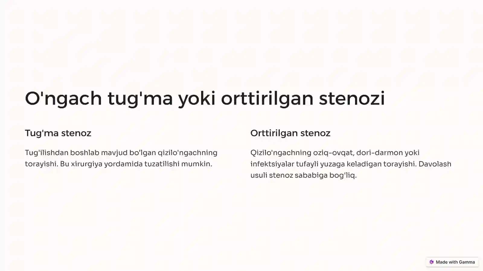 Qizilo'ngachning tug'ma va orttirilgan nuqsonlari xirurgiyasi 2