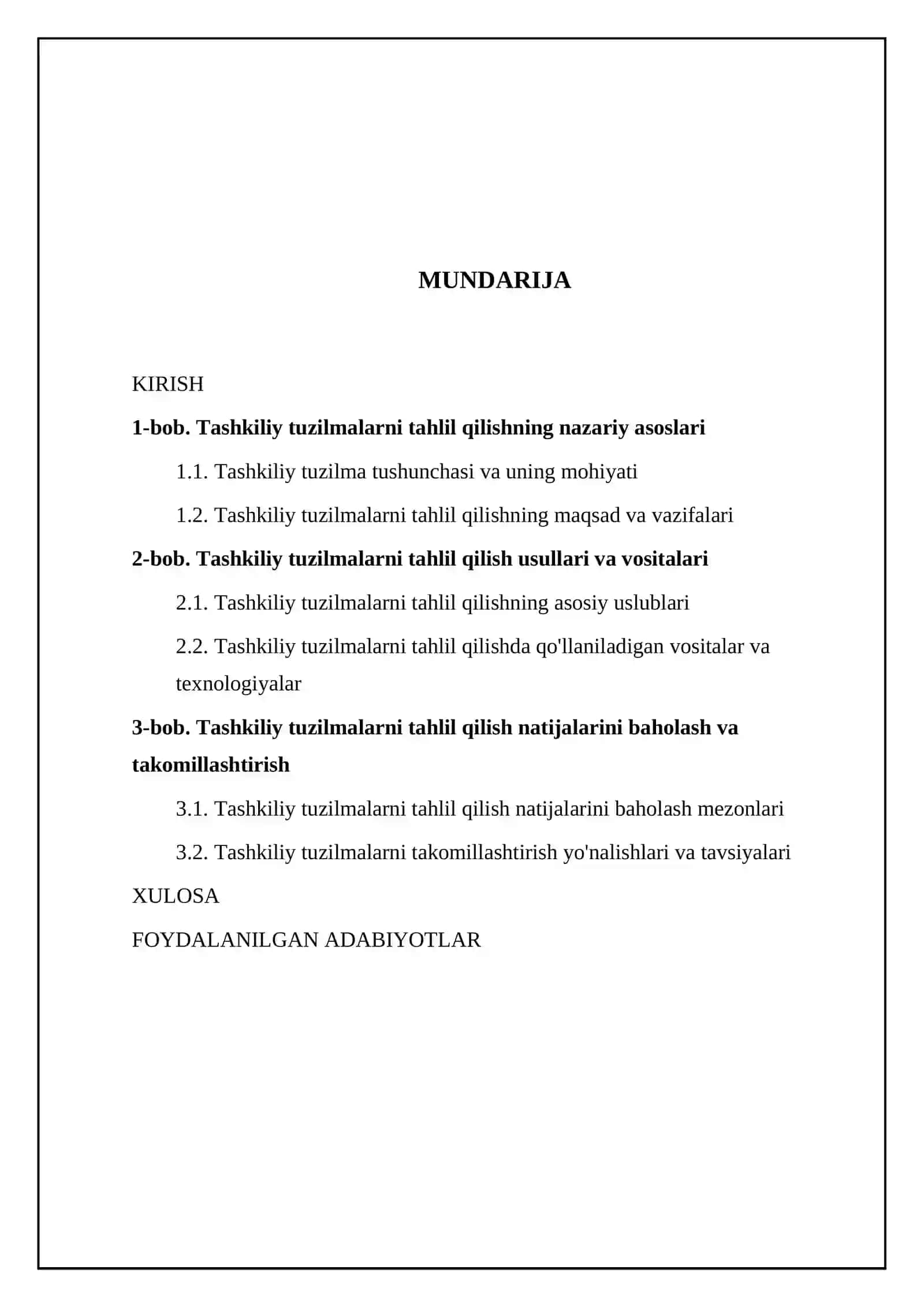 Tаshkiliy tuzilmаlаrni tахlil qilishning mоhiyati, mаqsаd vа vаzifаlаri 2