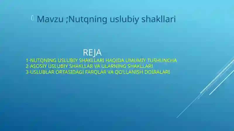 Nutqning uslubi shakllari 2