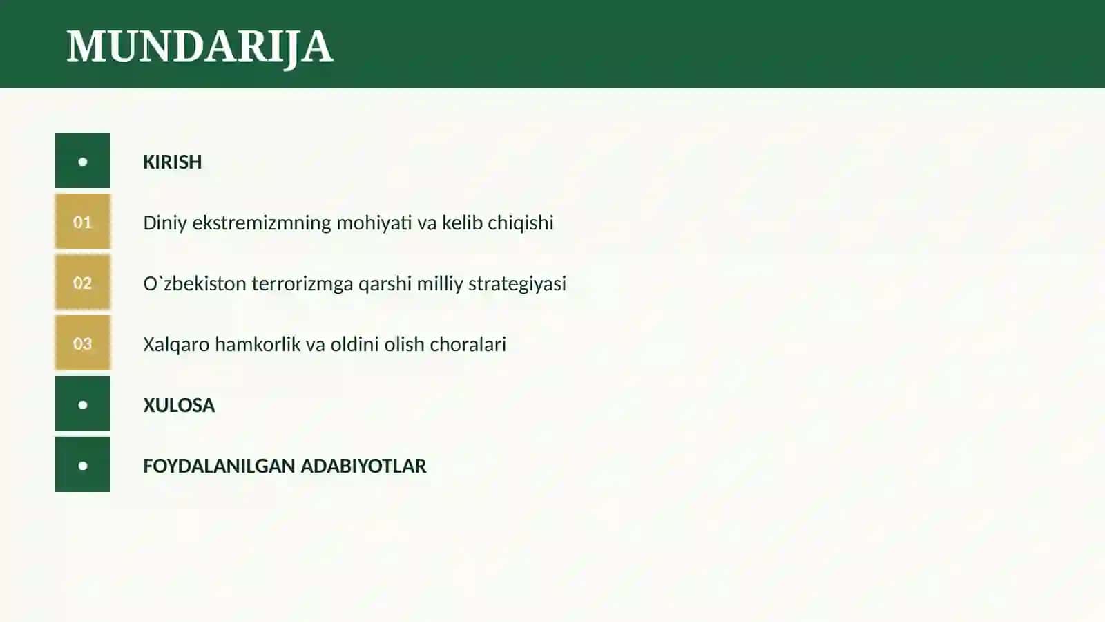 O`ZBEKISTONNING DINIY EKSTREMIZM VA HALQARO TERRORIZMGA QARSHI KURASHI 2