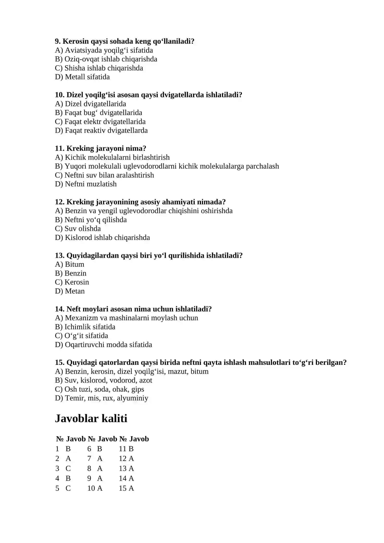Neft va neftni qayta ishlash mahsulotlari 2