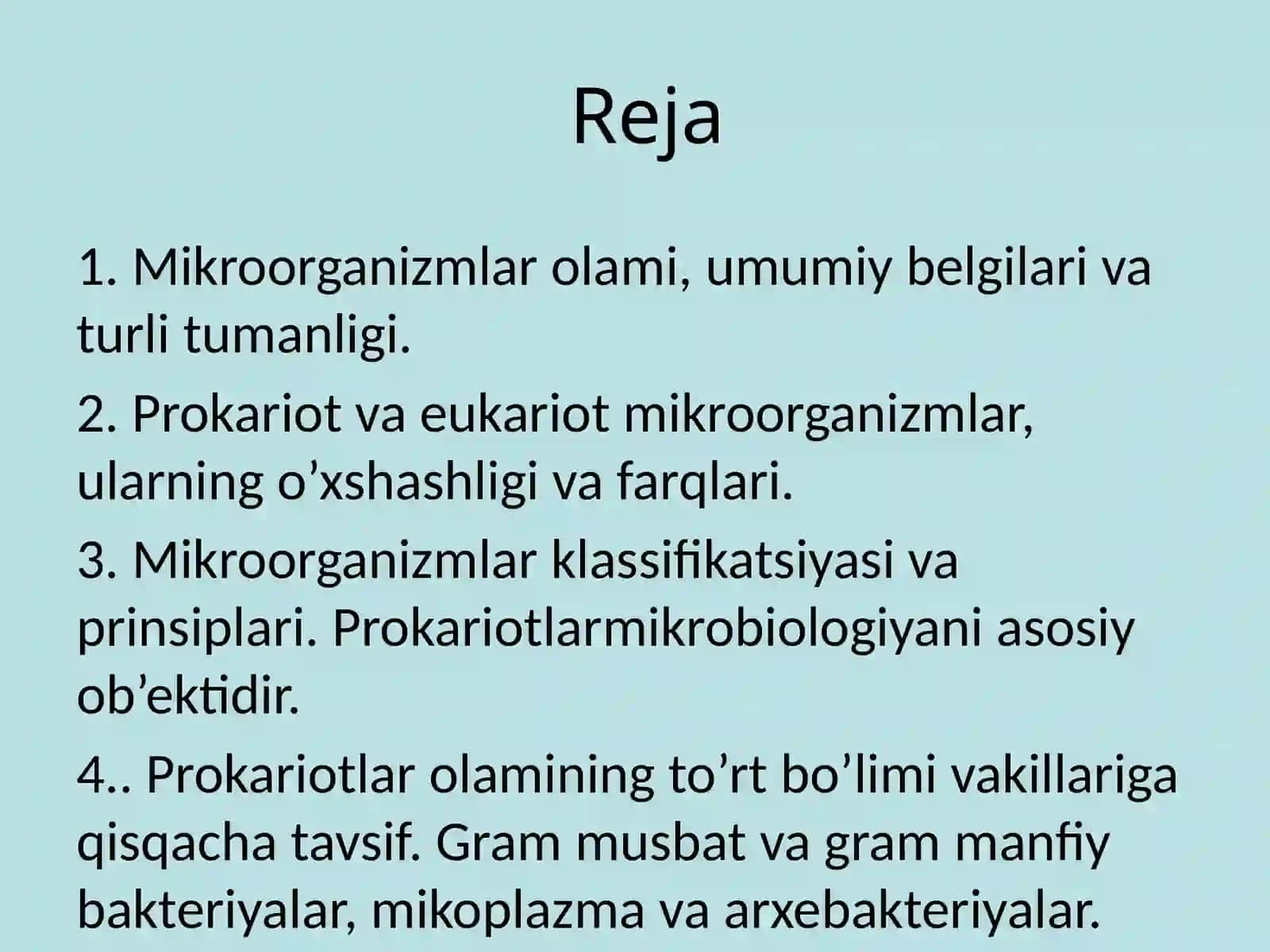Mikroorganizmlarning zamonaviy klassifikatsiyasi 2