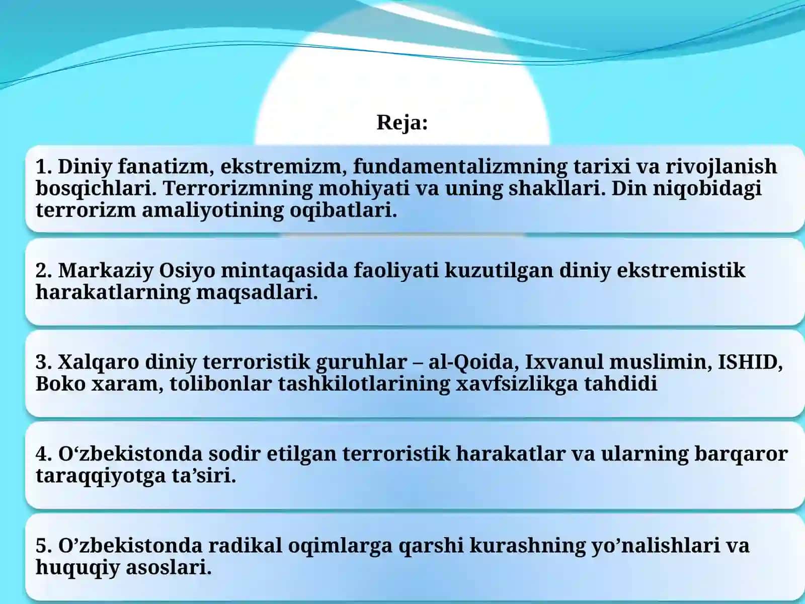 Diniyfanatizm, Ekstremizm, Fundamentalizm, Terrorizmning Tarixi va Ularning Hozirgi Davrda Xavfsizlikga Tahdidi 2