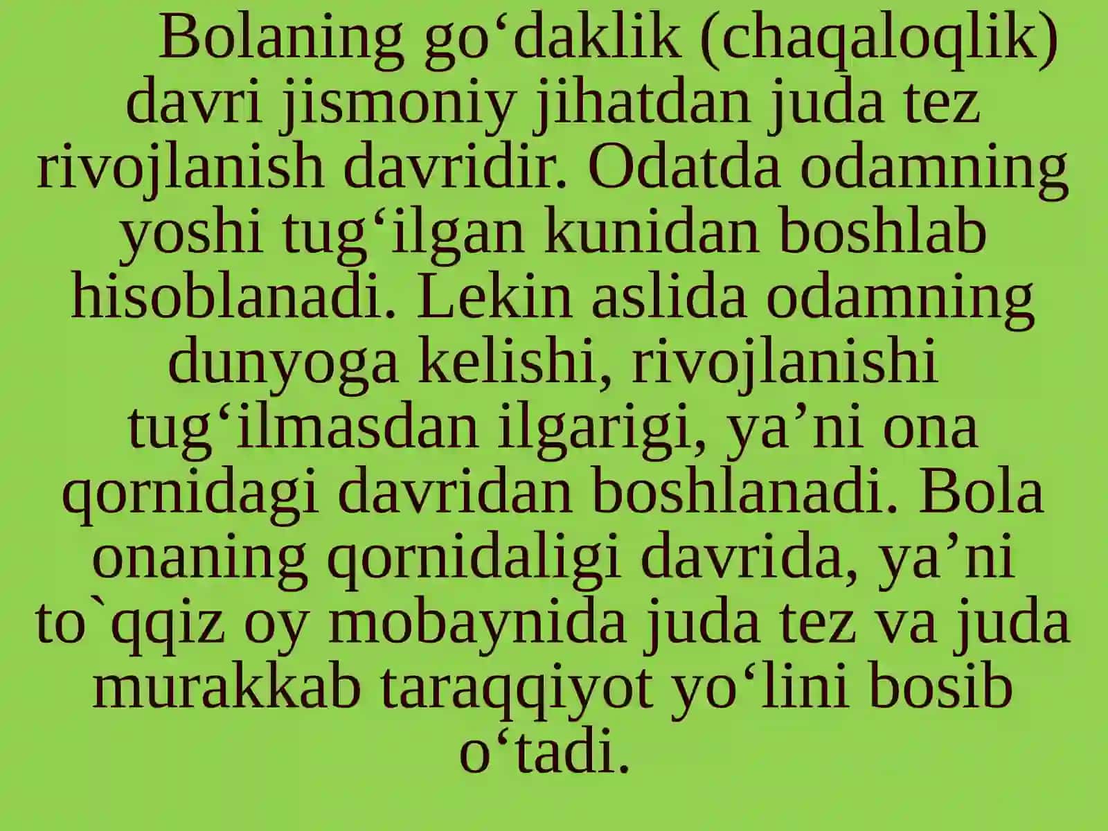 Chaqaloqlik davri psixologiyasi 2
