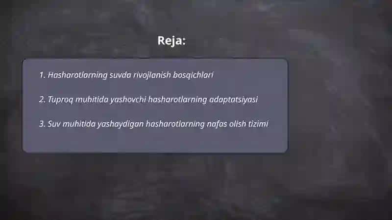 Hasharotlarning suvda hamda tuproq muhitida yashovchi turlari 2
