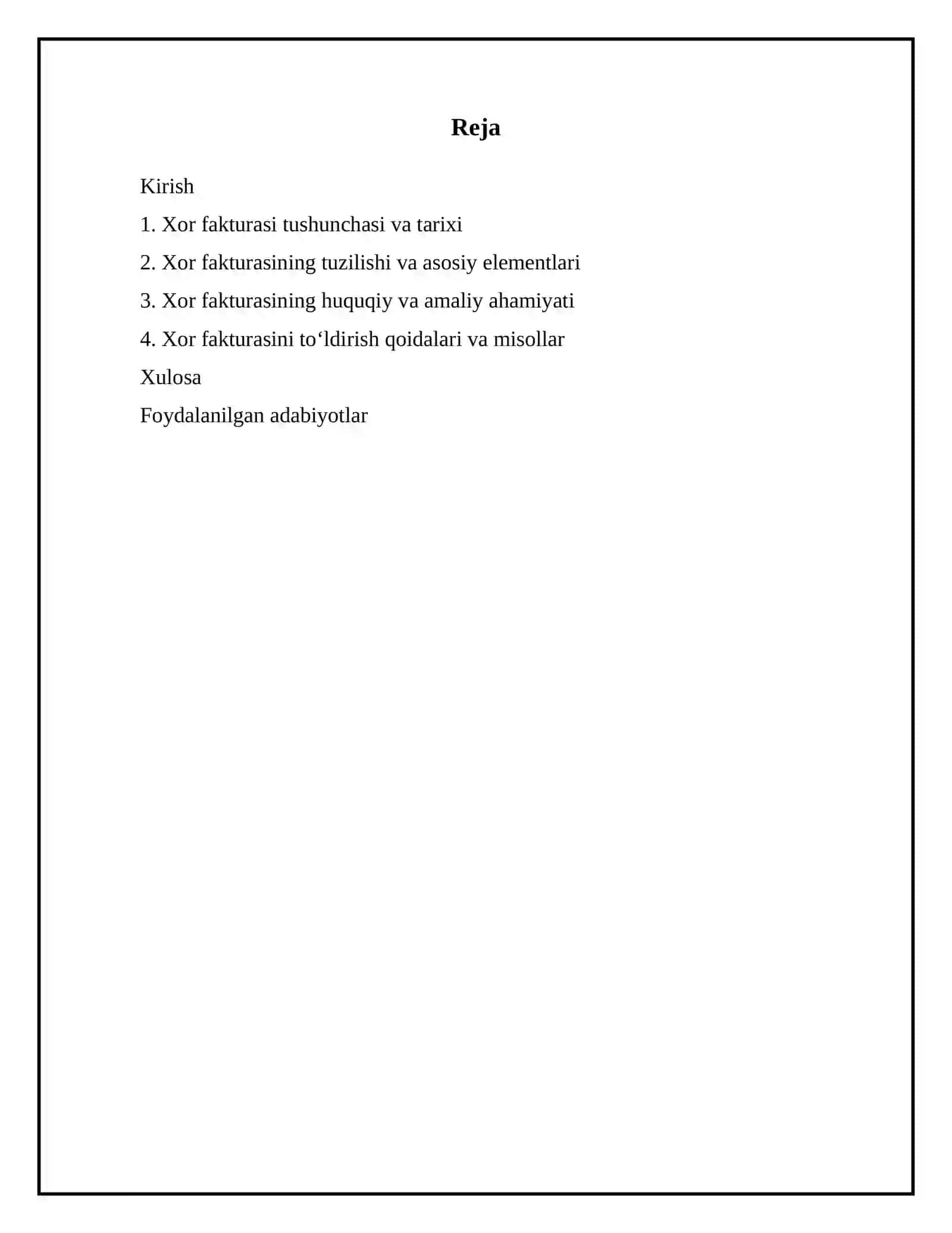 Xor fakturasi va Tuzilishi 2