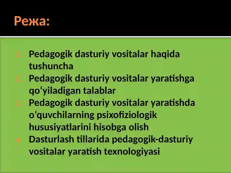 Pedagogik dasturiy vositalar 2