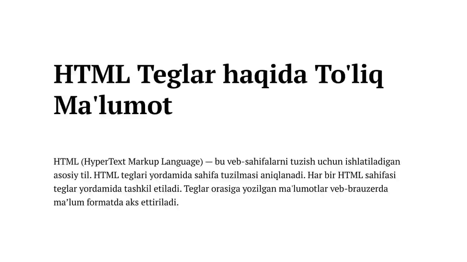 HTMLTeglaribilanishlash 2