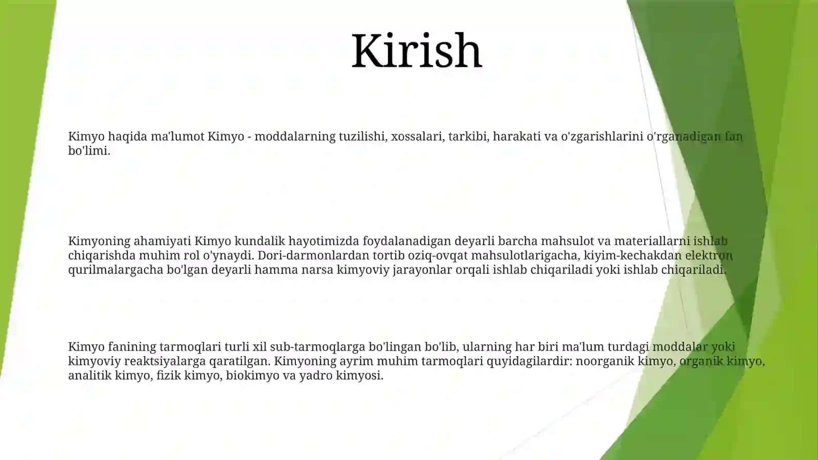 Kimyo Haqida Malumot 2