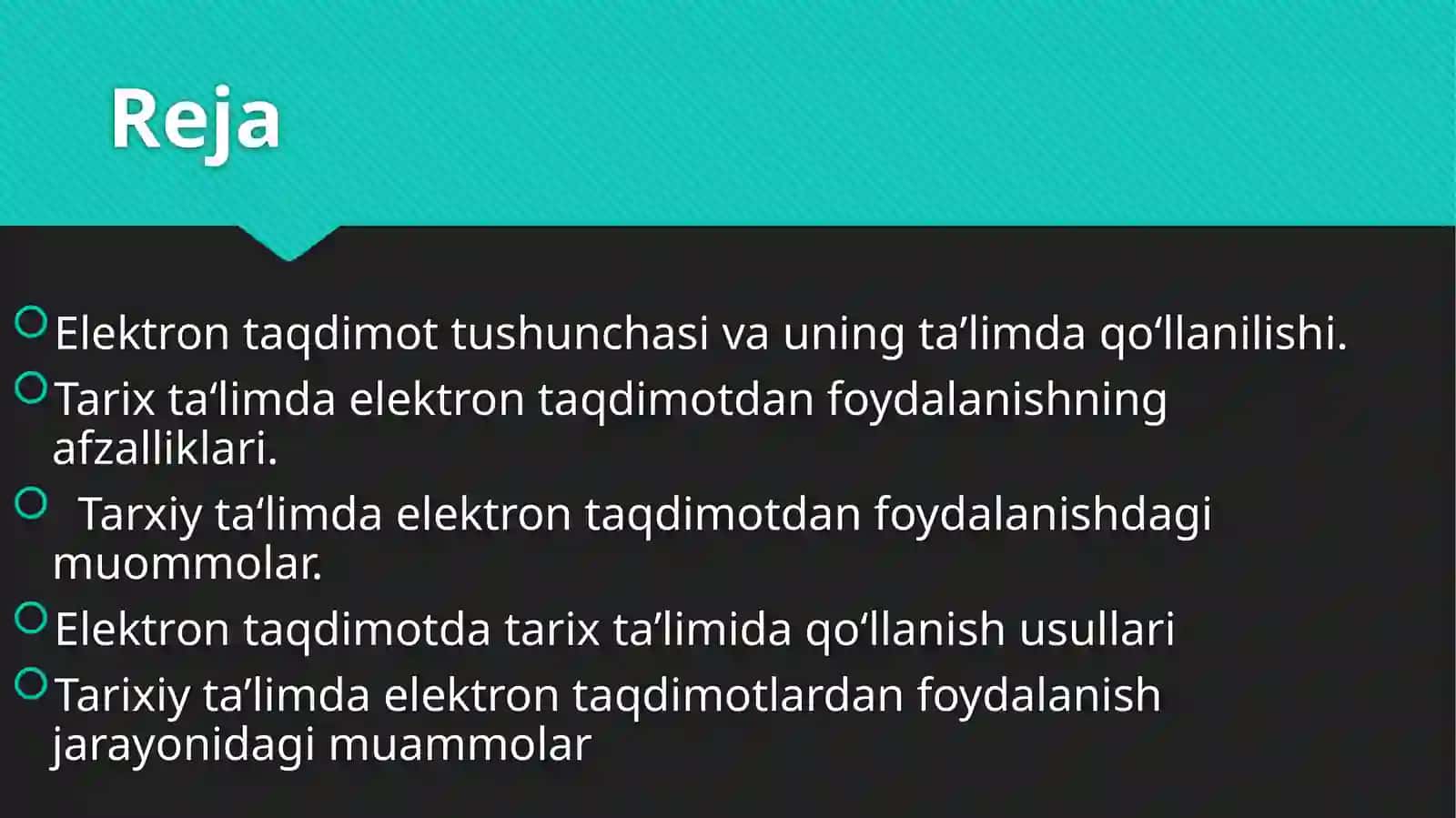 Elektron taqdimotlarning tarix ta’limidagi ahamiyati va rivojlanish yo‘llari 2
