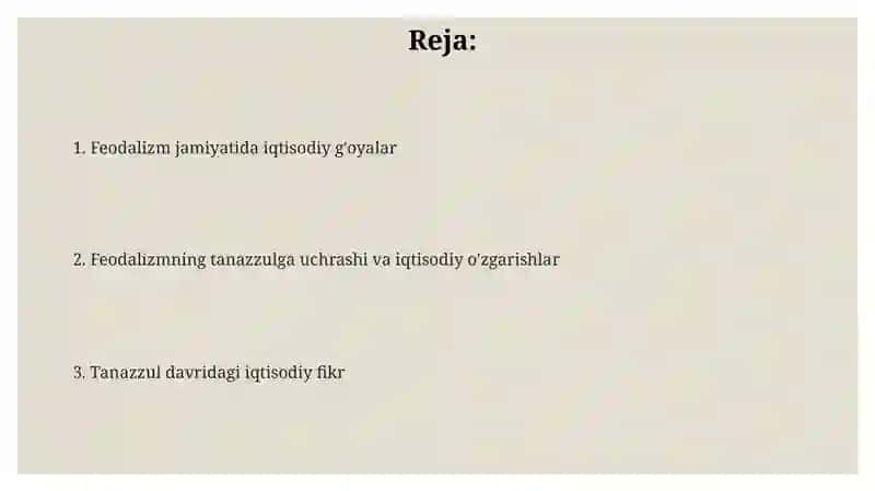 Feodalizmning iqtisodiy asoslari 2