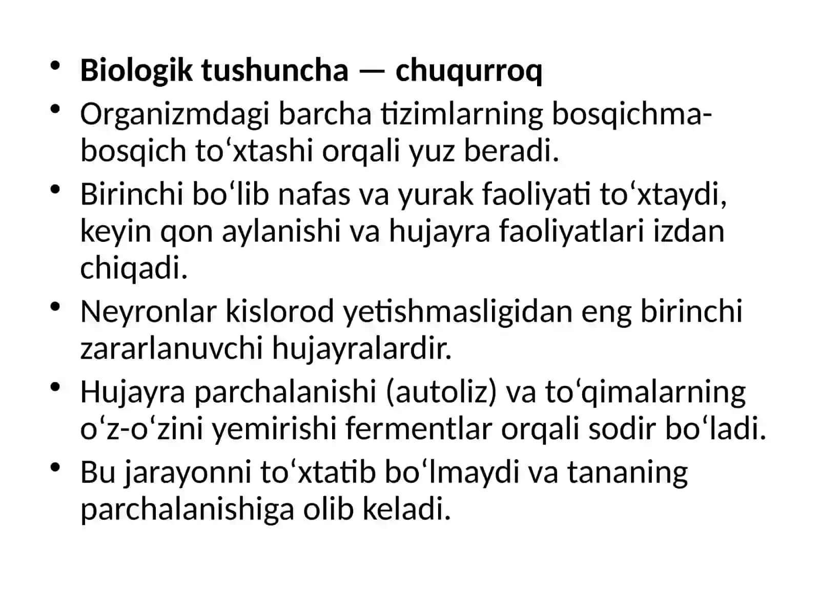 O‘lim haqida tushunchalar 2